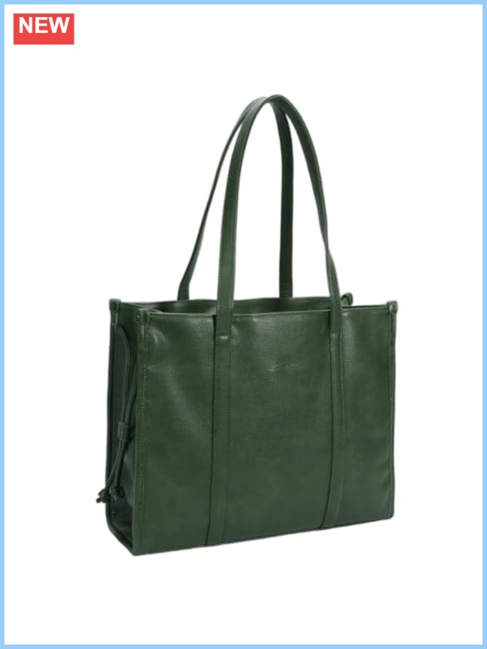 Large PU Leather Tote Bag Drawstring Shoulder Handbag Travel Purse